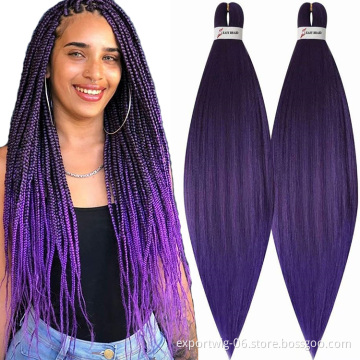 Wholesale Prestretched Braiding Hair Extensions Easy Braid Ombre  Pretwist Braids Synthetic Fiber Natural And Hot Water Setting